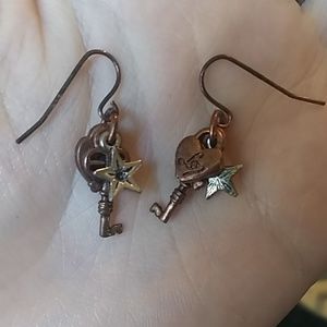 Key/lock earrings